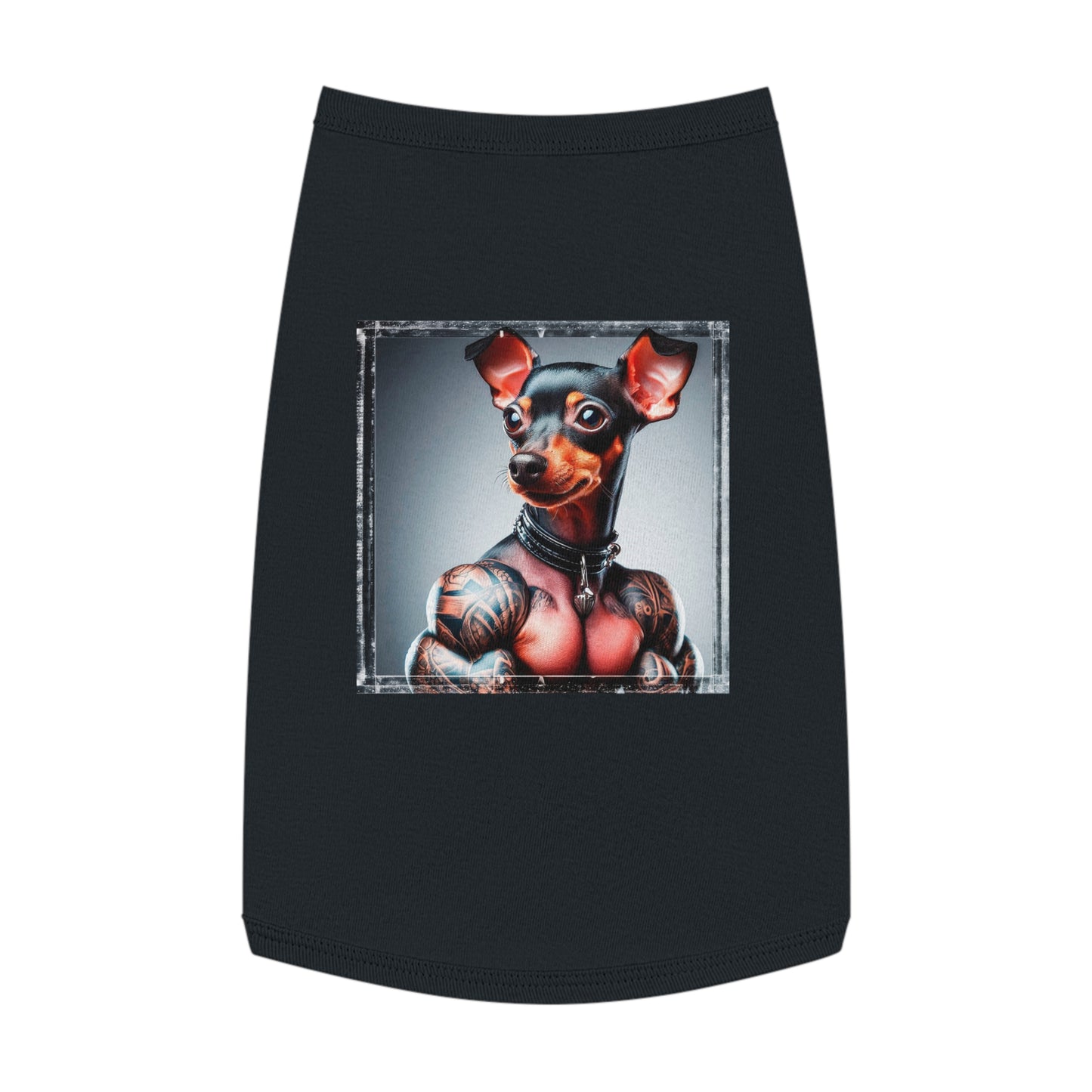 Min Pin Tank Tops tiny muscle msn Pets Printify L Black
