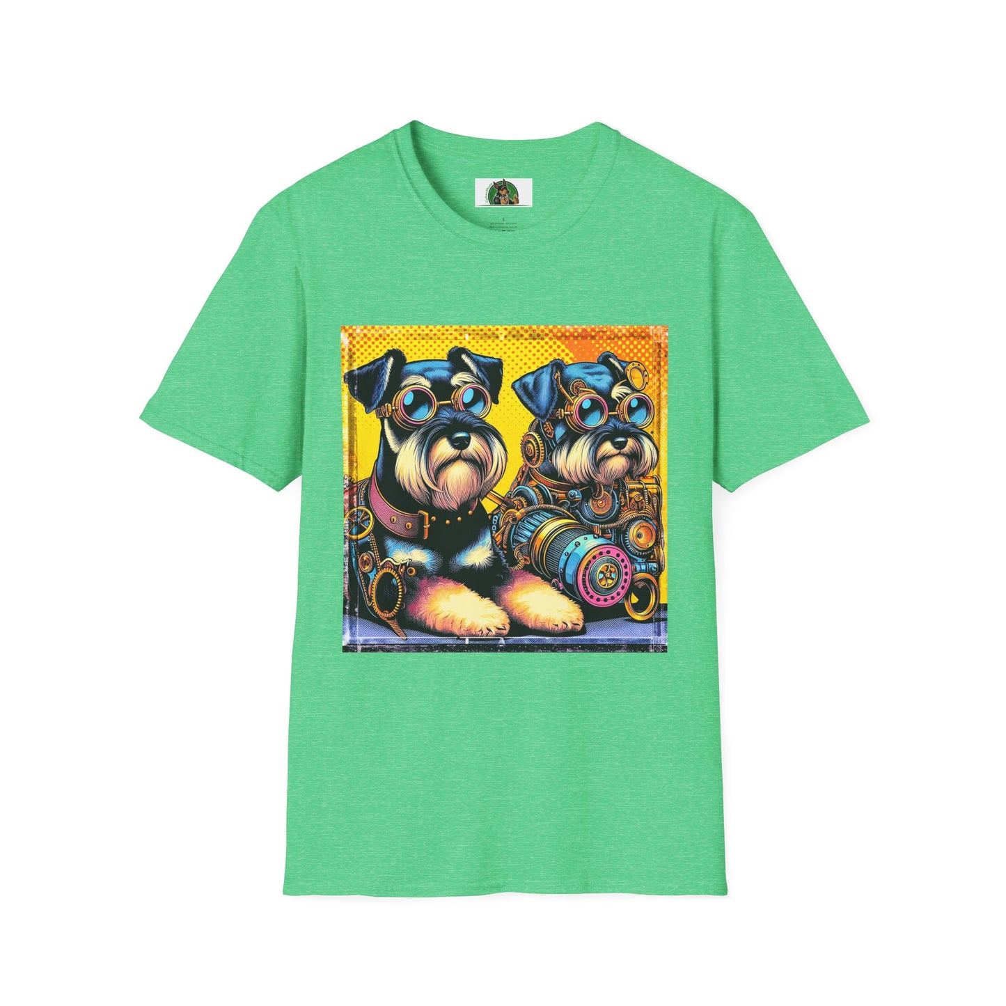 Miniature Schnauzer steam punk cuties shirt T-Shirt Printify S Heather Irish Green
