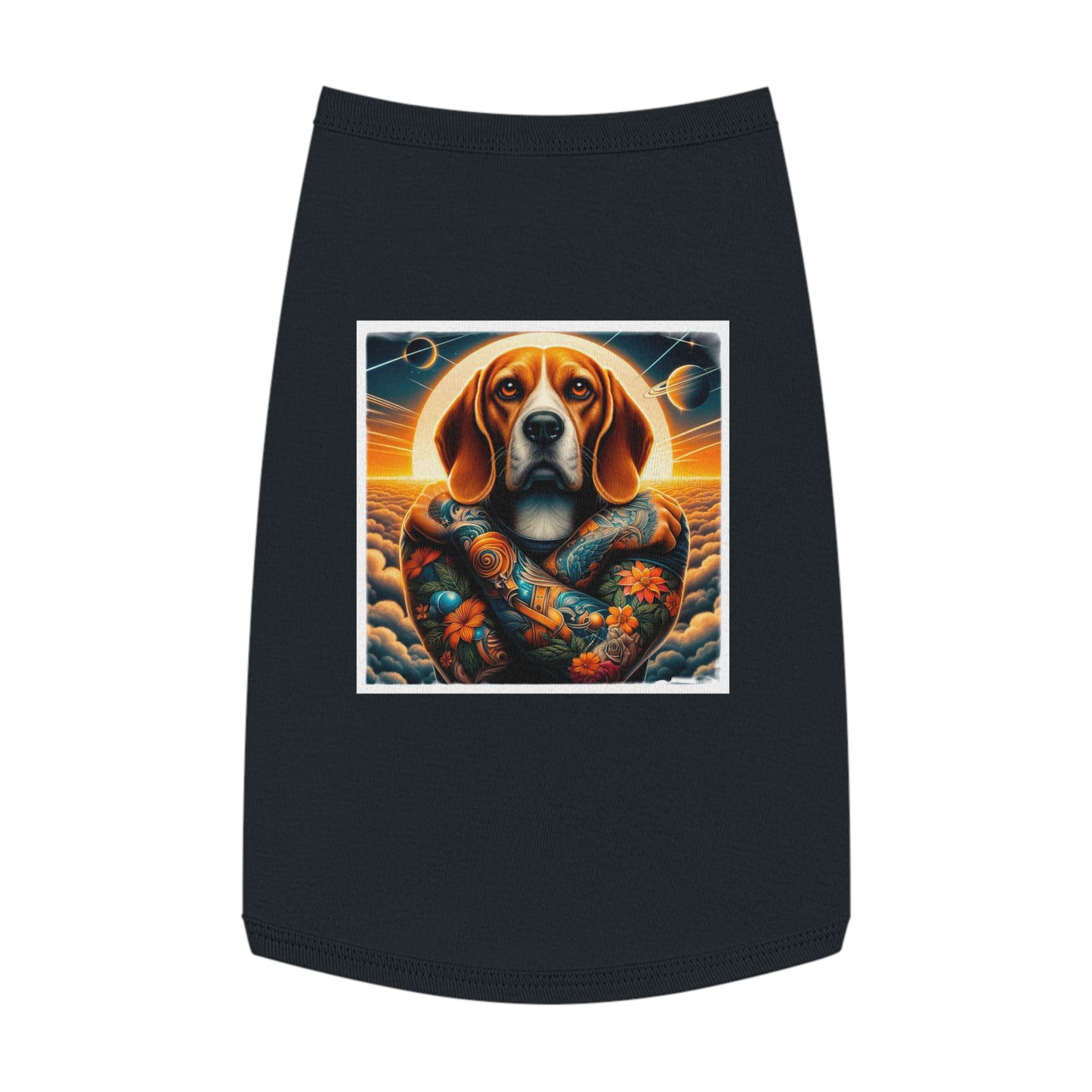 Pet Tank Top Beagle Tattooed Dog Pets Printify L Black