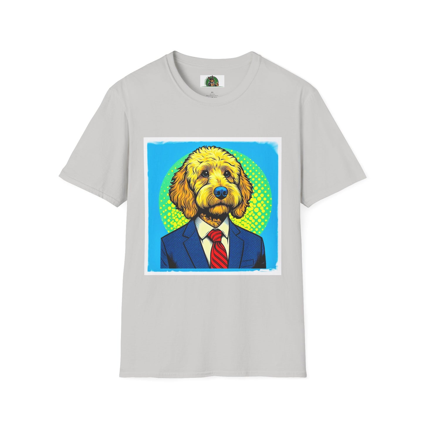 Golden Doodle businessman t shirt T-Shirt Printify S Ice Grey