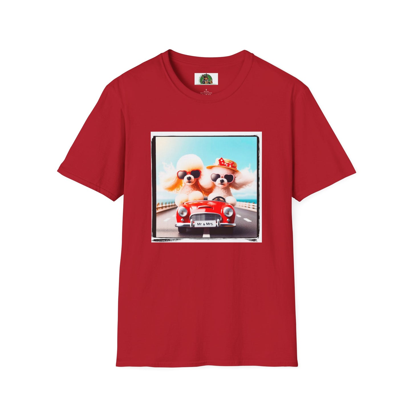 Wacky Poodle driving fun shirt T-Shirt Printify S Cherry Red