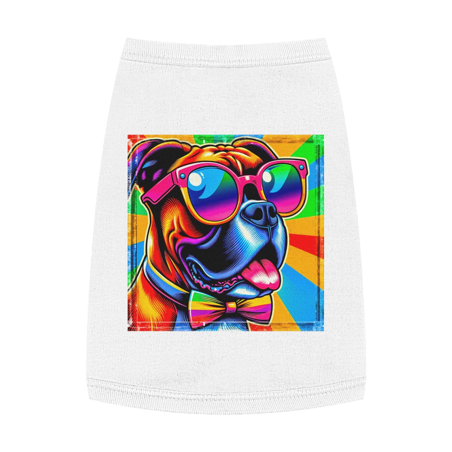 Pet Tank Top Boxer Pets Printify M White
