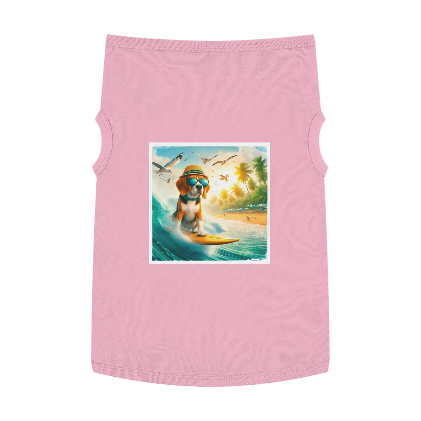 Pet Tank Top Beagle Surfer Pets Printify XL Pink