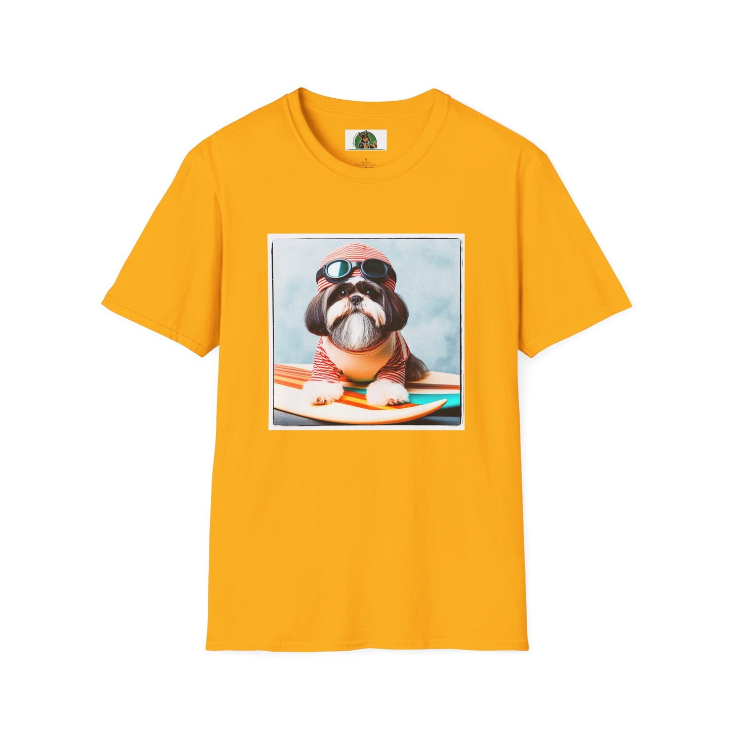 Shih Tzu pretty surfer shirt T-Shirt Printify S Gold