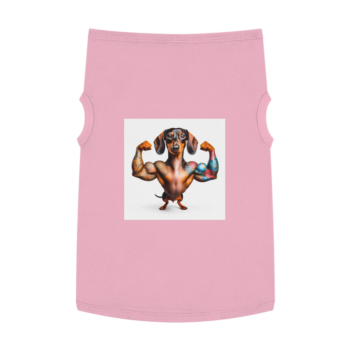 Pet Tank Top Dachshund muscle man t shirt Pets Printify XL Pink