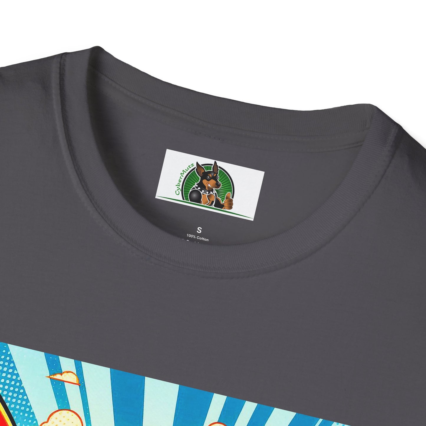 Dachshund flying superhero t shirt T-Shirt Printify