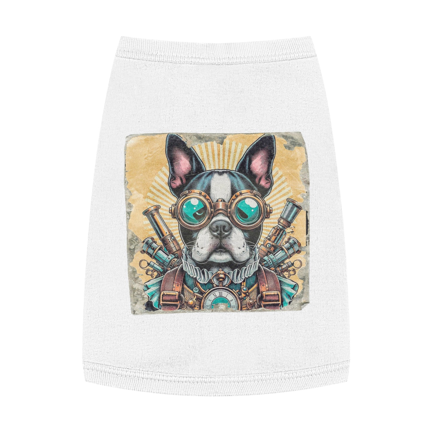Pet Tank Top Boston Terrier In Steampunk Clothes Pets Printify