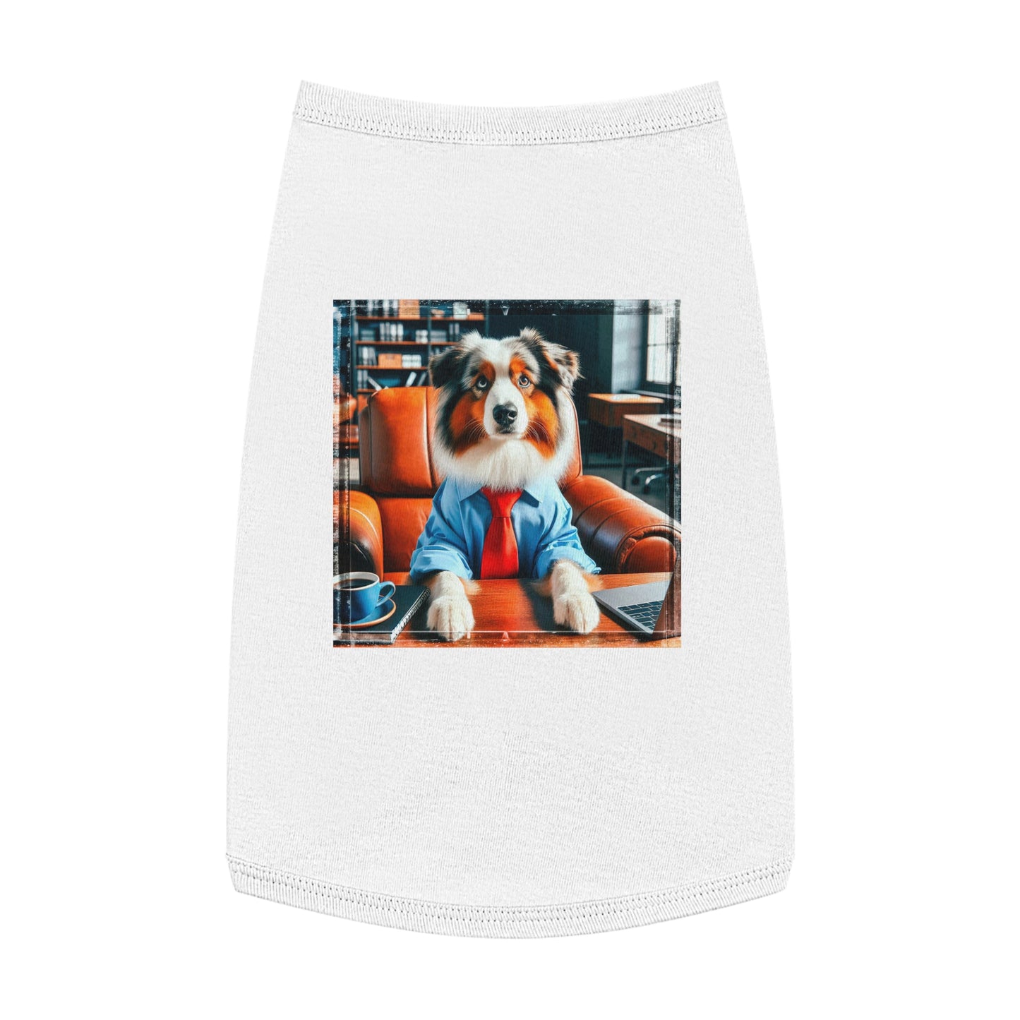 Pet Tank Top Australian Shepherd Pets Printify L White