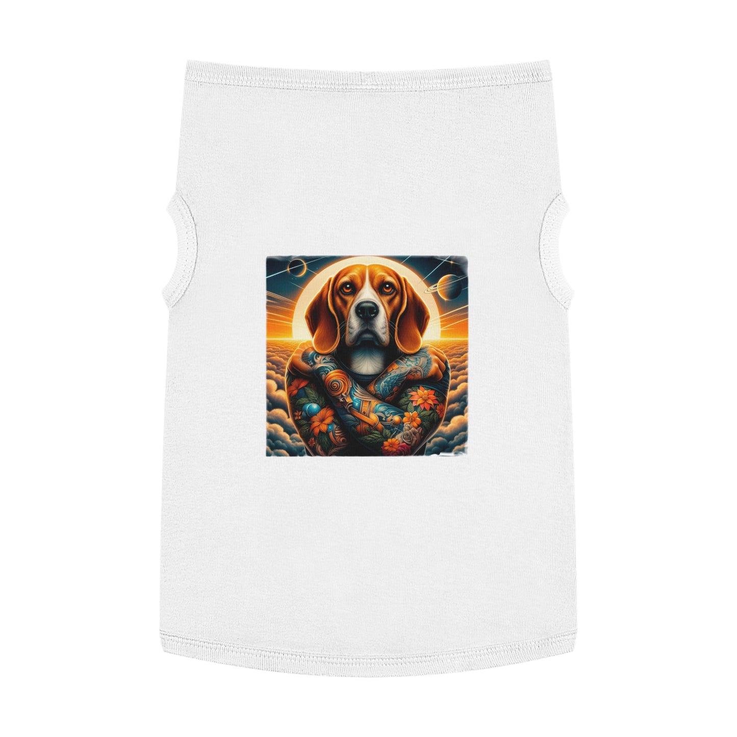 Pet Tank Top Beagle Tattooed Dog Pets Printify XL White