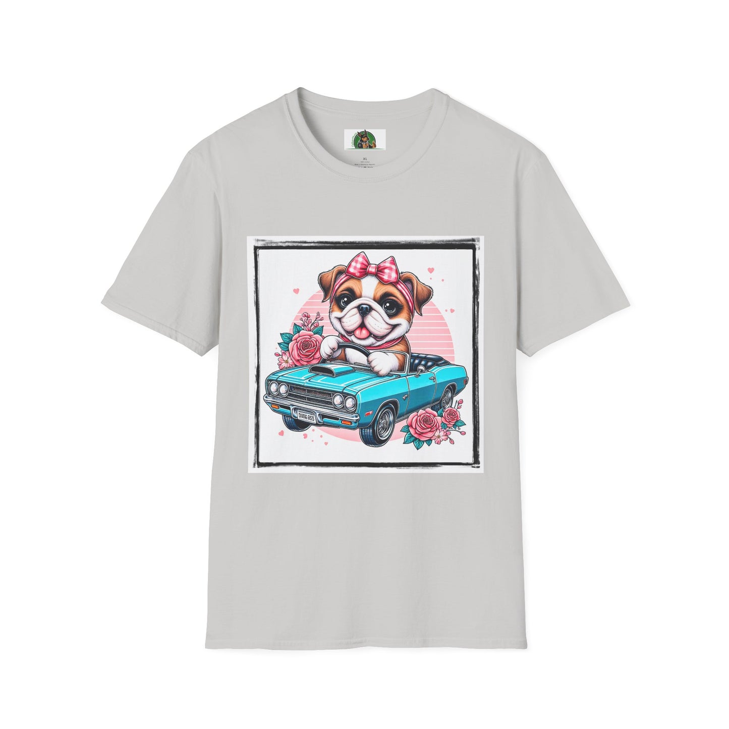 Wacky Bulldog baby driver t shirt T-Shirt Printify S Ice Grey