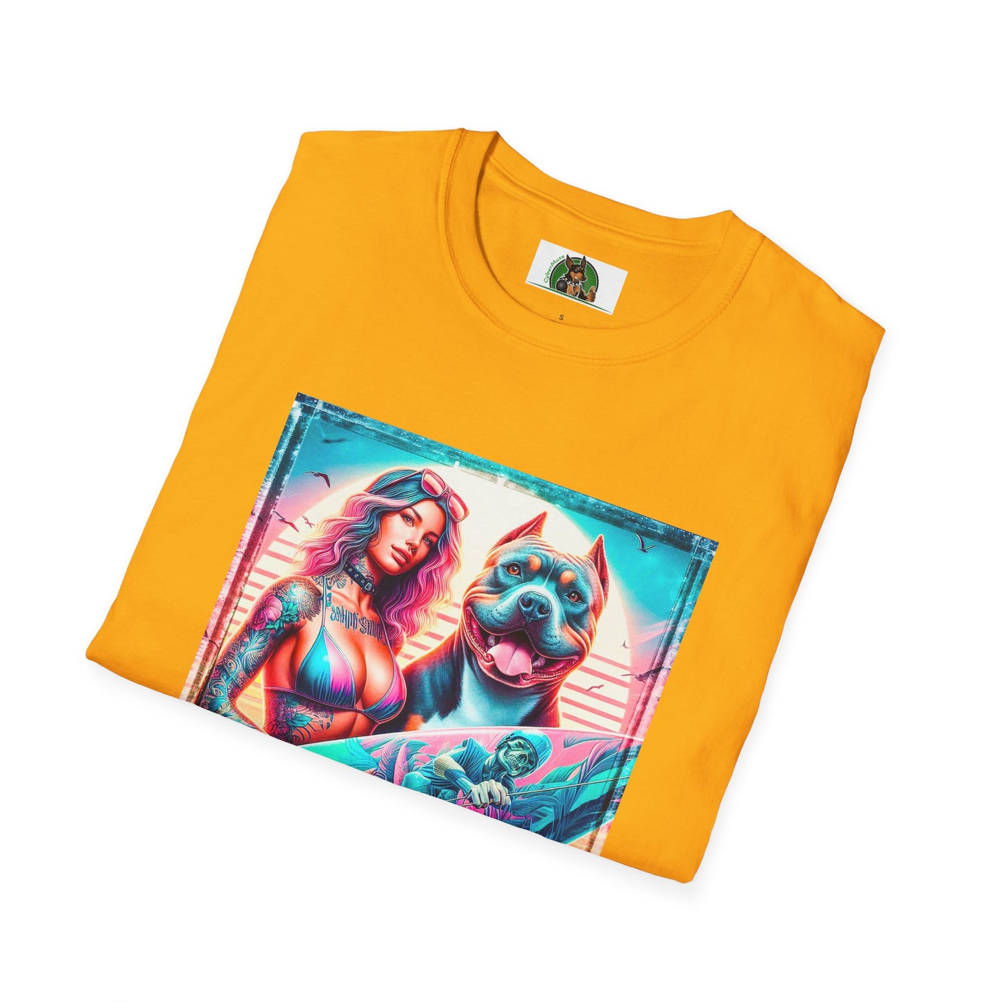 Pit Bull surfer and girl