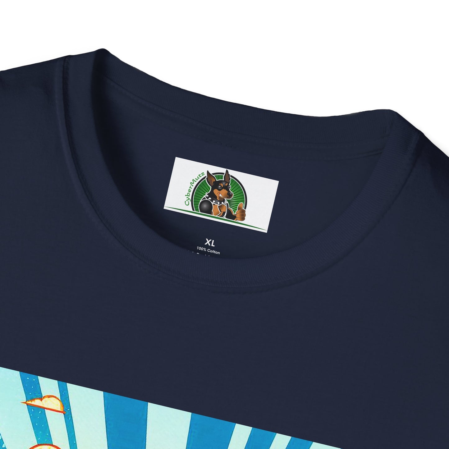 Dachshund flying superhero t shirt T-Shirt Printify
