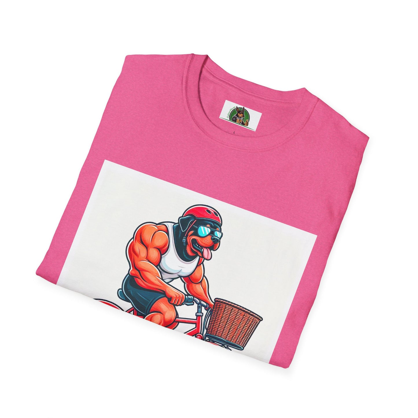 Wacky Rottweiler bike rider