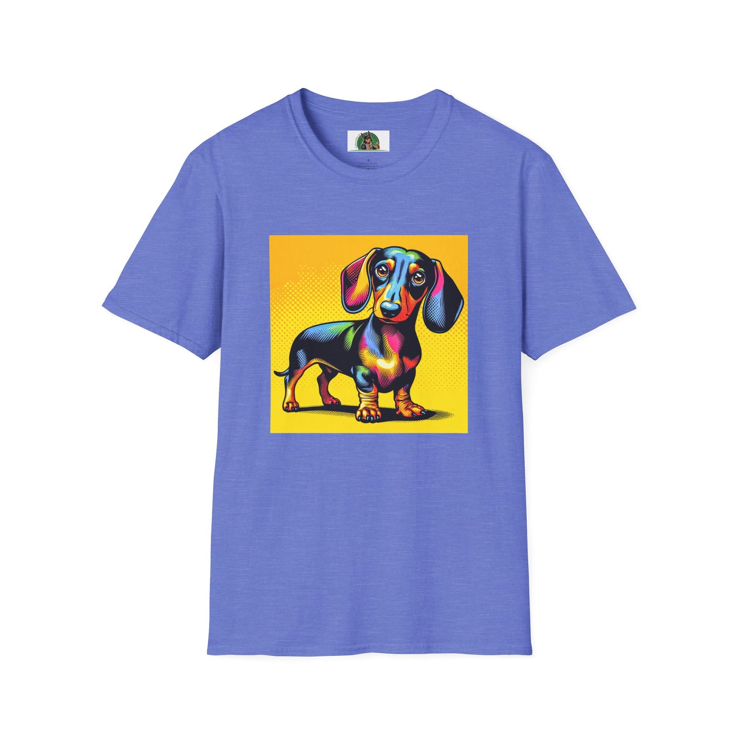 Dachshund colorful puppy t shirt T-Shirt Printify Heather Royal S