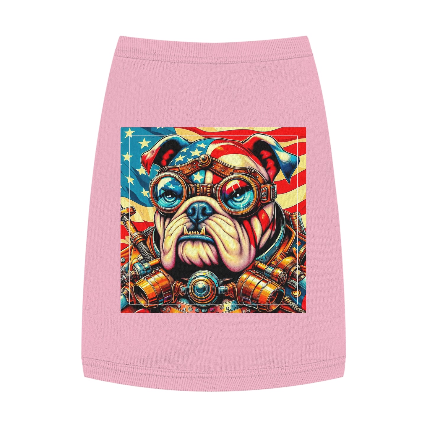 Pet Tank Top Bulldog American steampunk t shirt Pets Printify M Pink
