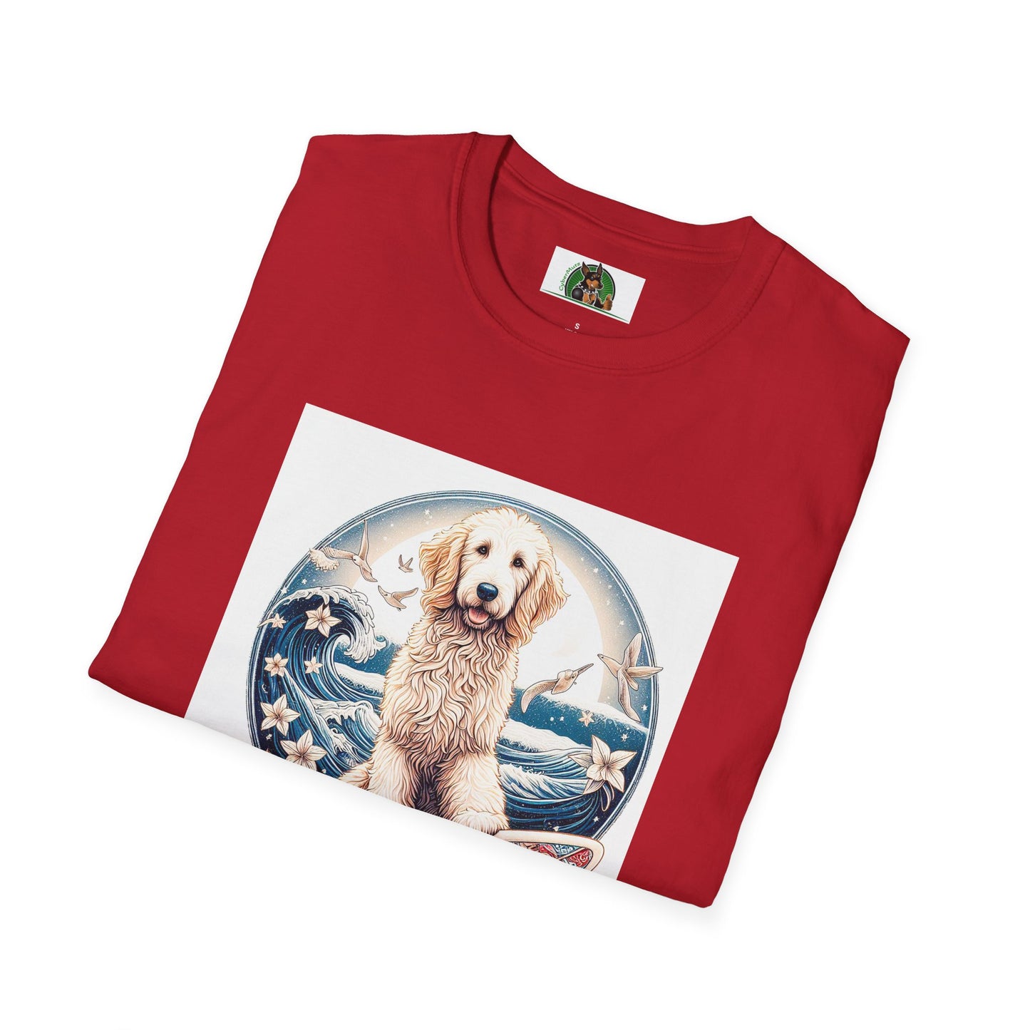 Golden Doodle flowery waves t shirt