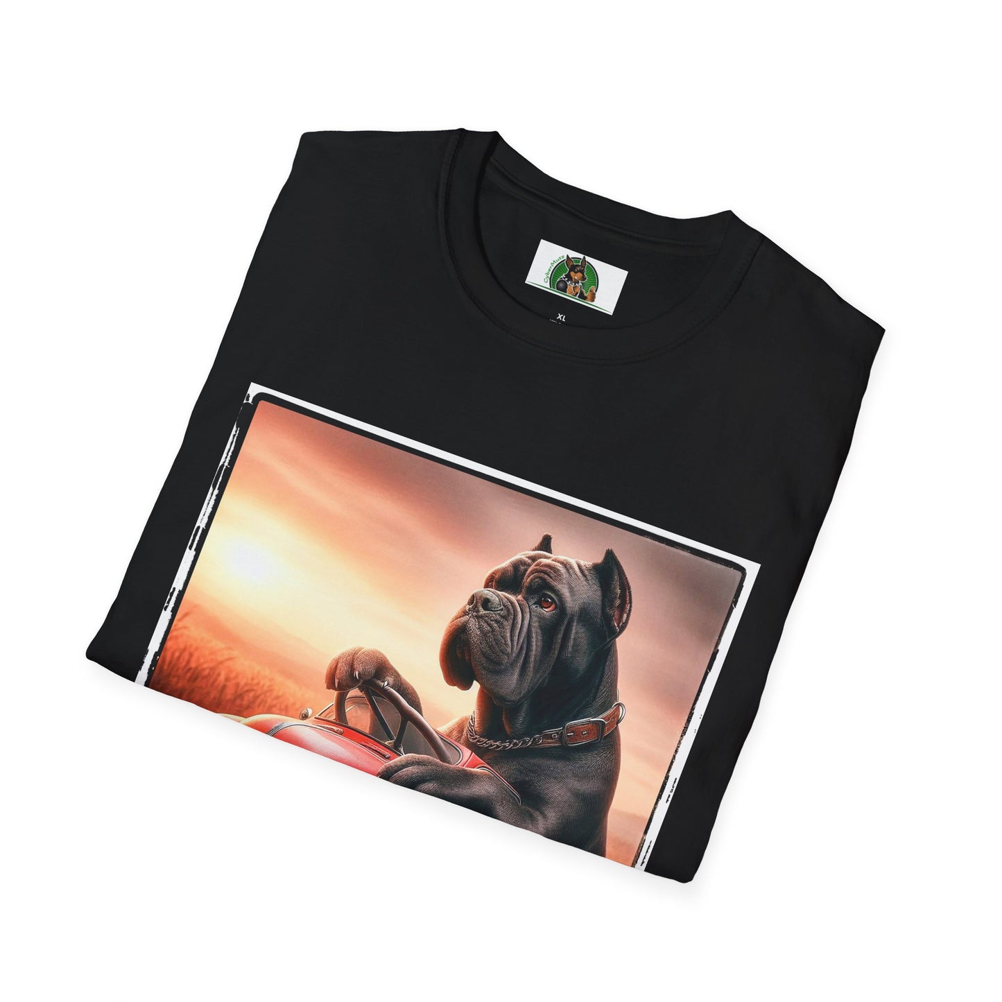 Wacky Cane Corso Driving Little Car T-Shirt Printify