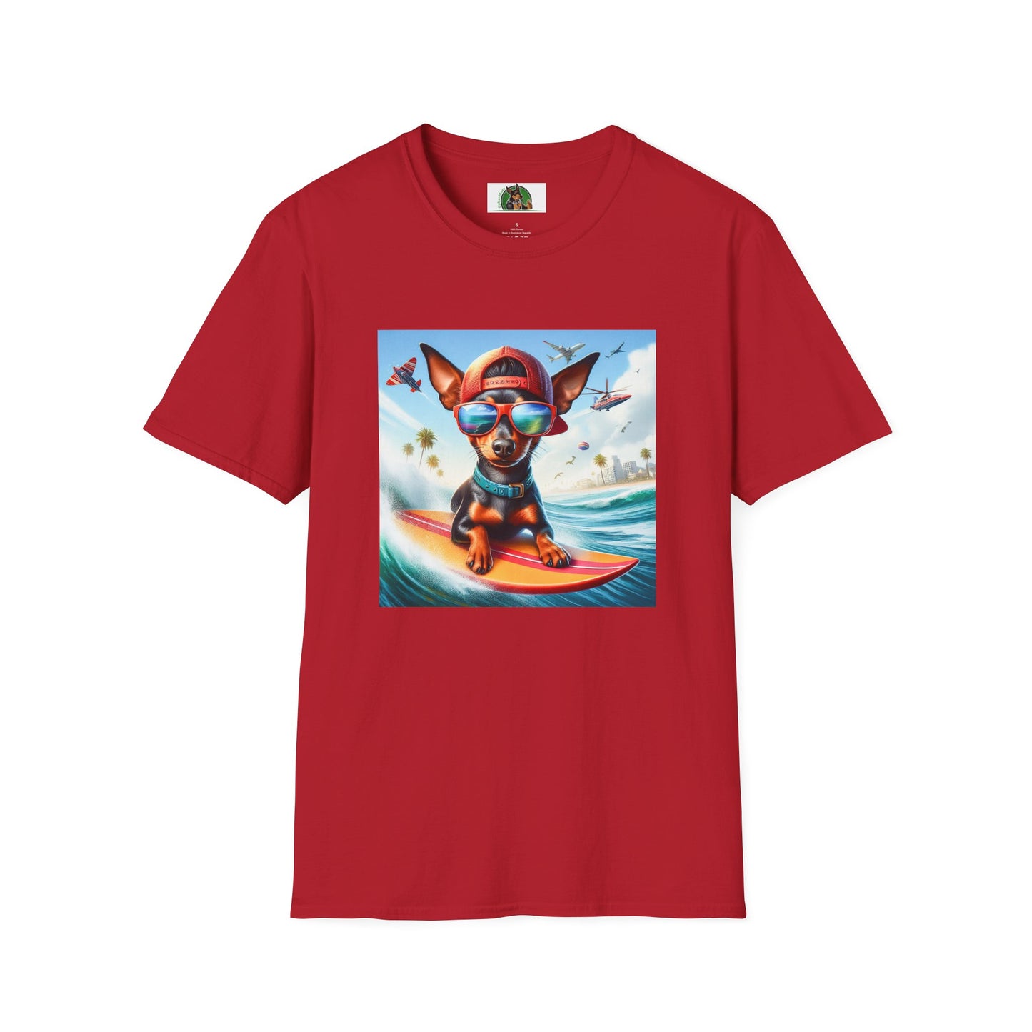 Min Pin T-Shirt tiny surfer T-Shirt Printify S Cherry Red