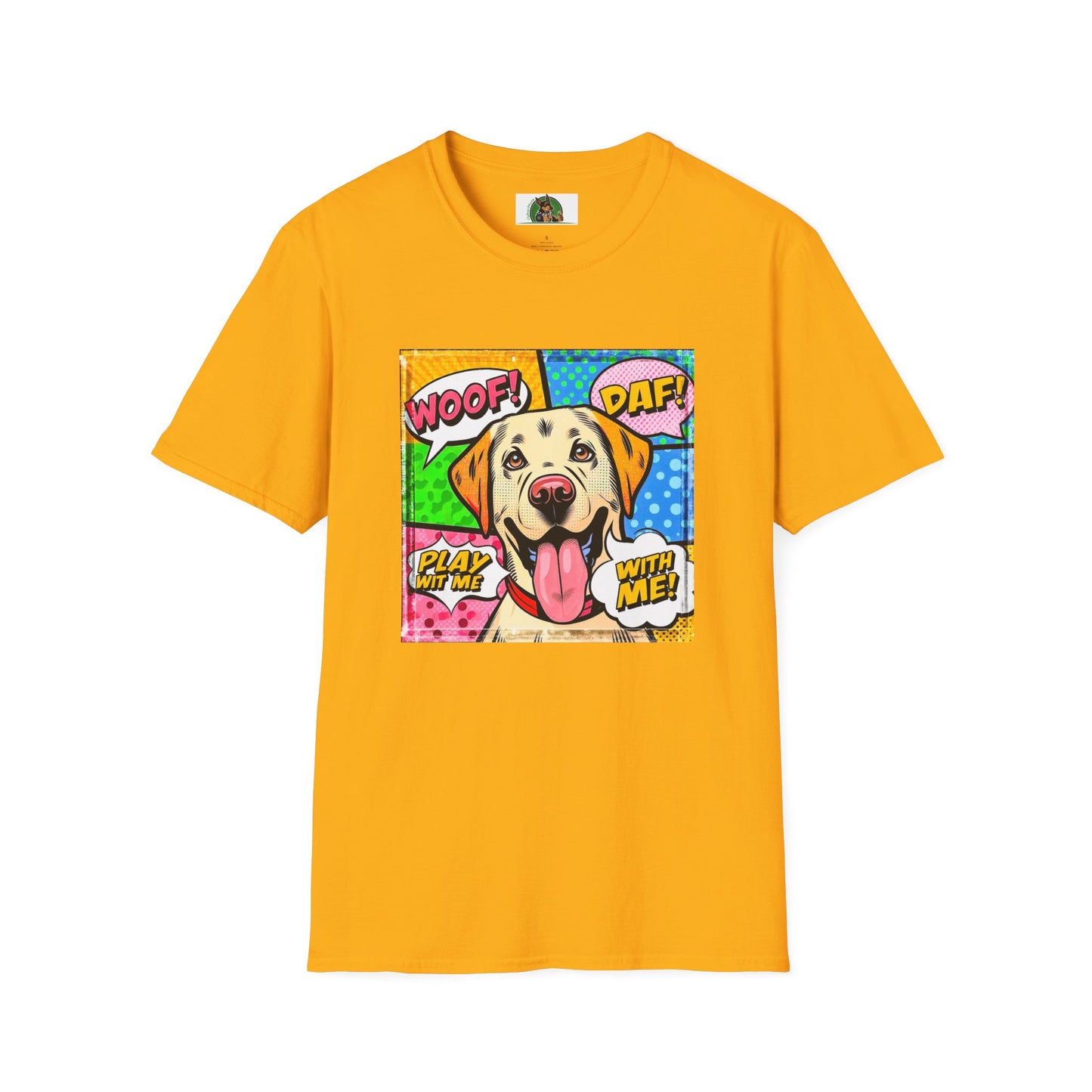 Wacky Labrador Retriever T-Shirt Printify S Gold