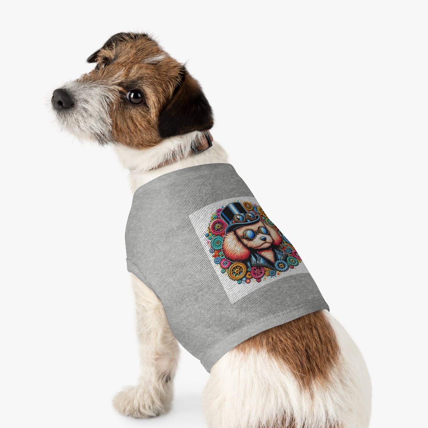 Pet Tank Top Poodle colorful gears Pets Printify