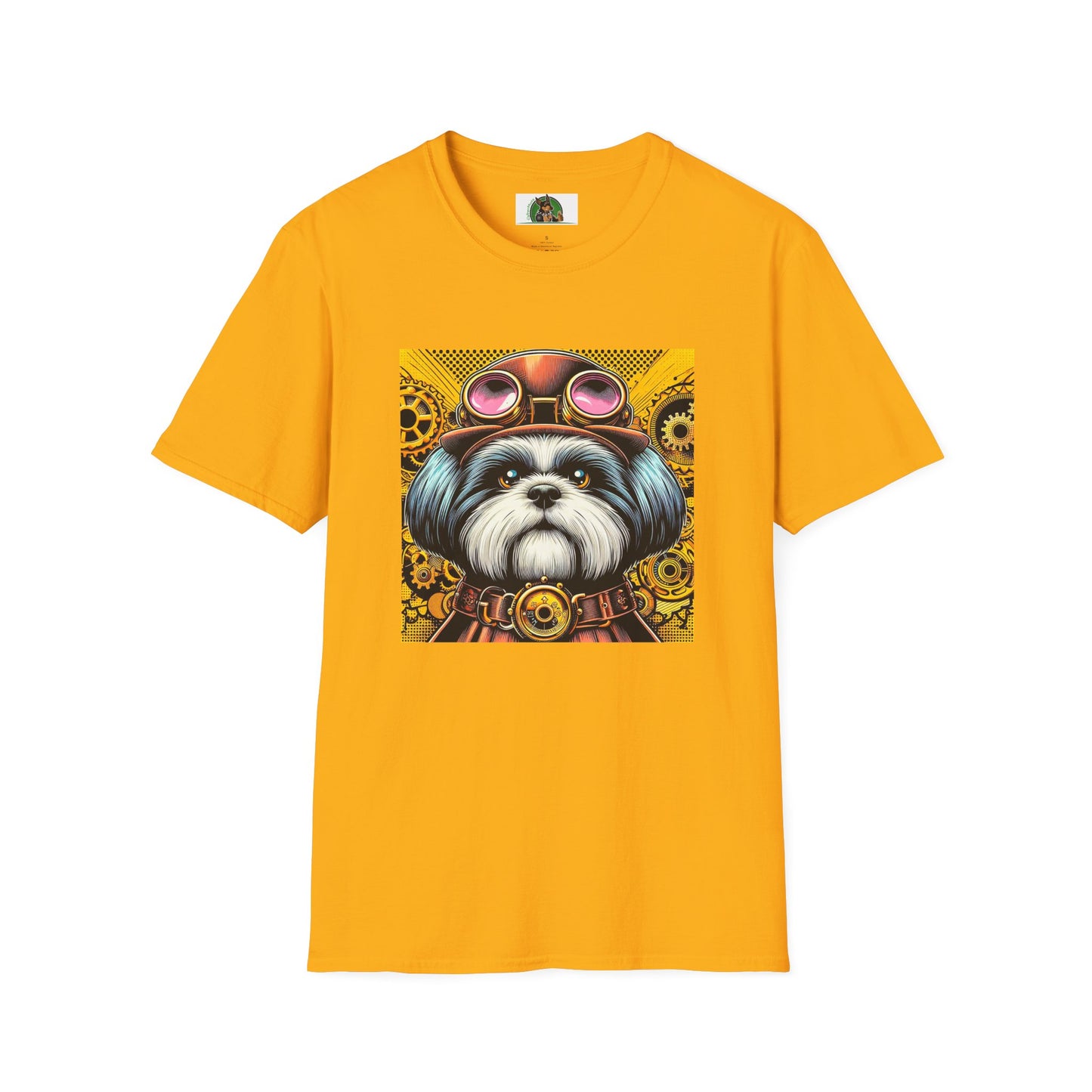 Shih Tzu steam punk T-Shirt Printify S Gold