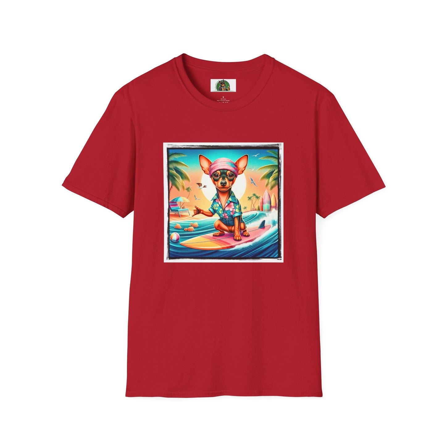 Min Pin T-Shirt Hawaiian surfing T-Shirt Printify S Cherry Red