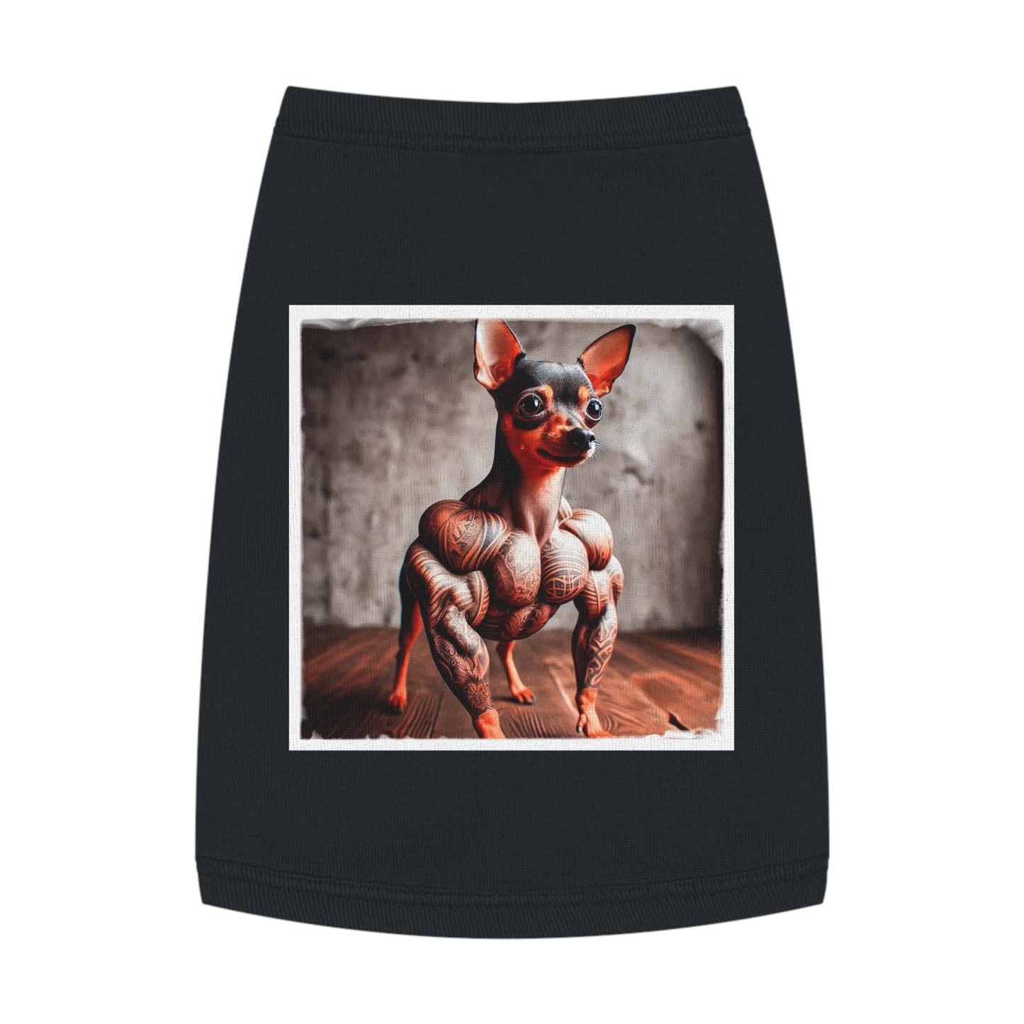 - Min Pin Tank Tops tiny muscles Pets Printify M Black