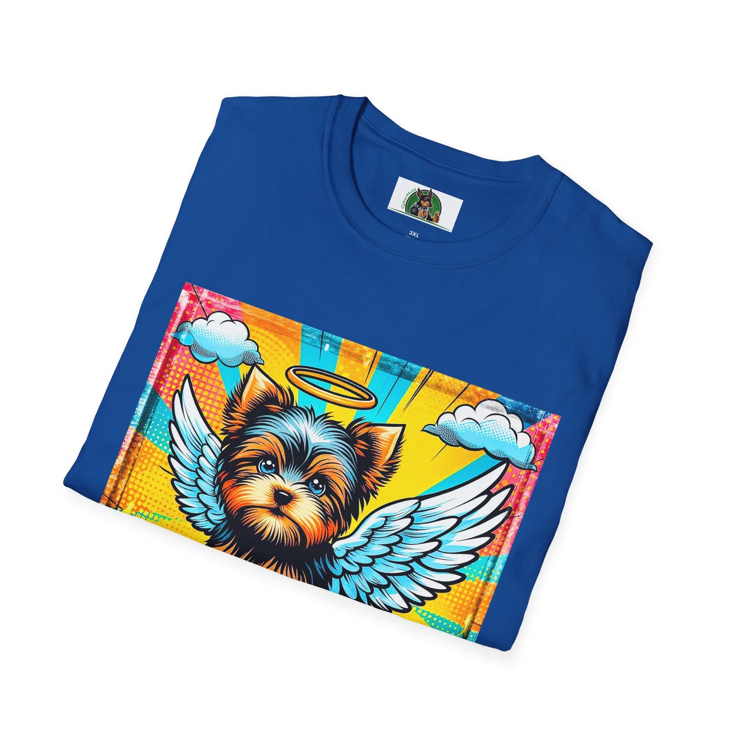 Yorkie pop art clouds shirt T-Shirt Printify