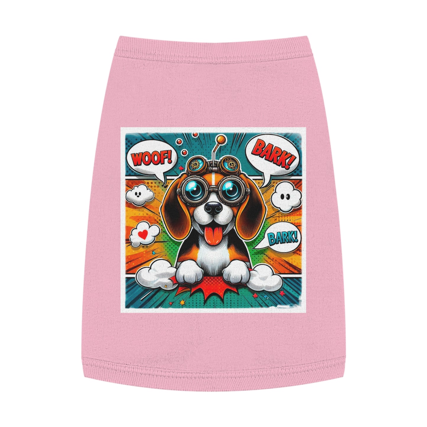 Pet Tank Top Wacky Beagle Steampunk Cartoon Dog Pets Printify M Pink