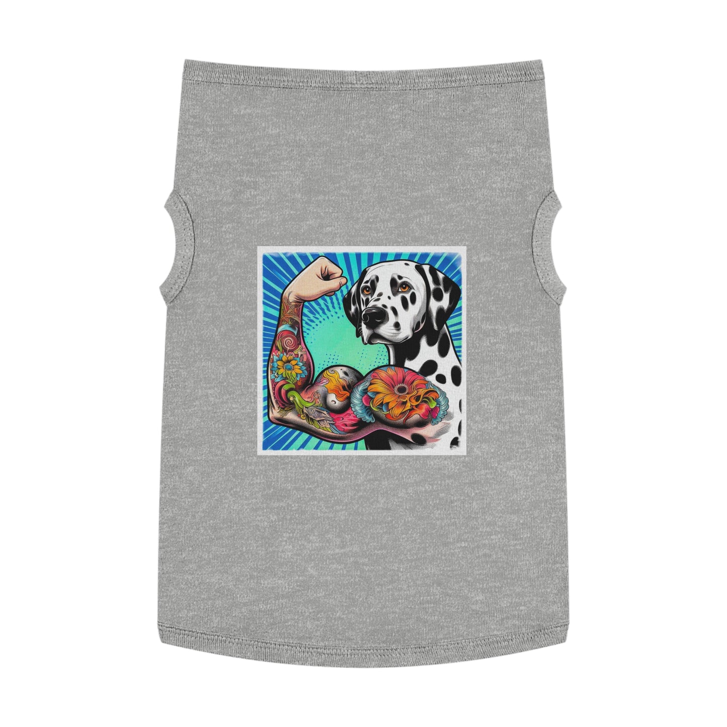 Pet Tank Top Dalmatian exercising t shirt Pets Printify XL Heather