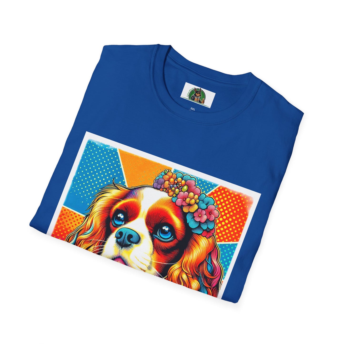 Cavalier King Charles Spaniel Female Pop Art Dog TShirt T-Shirt Printify