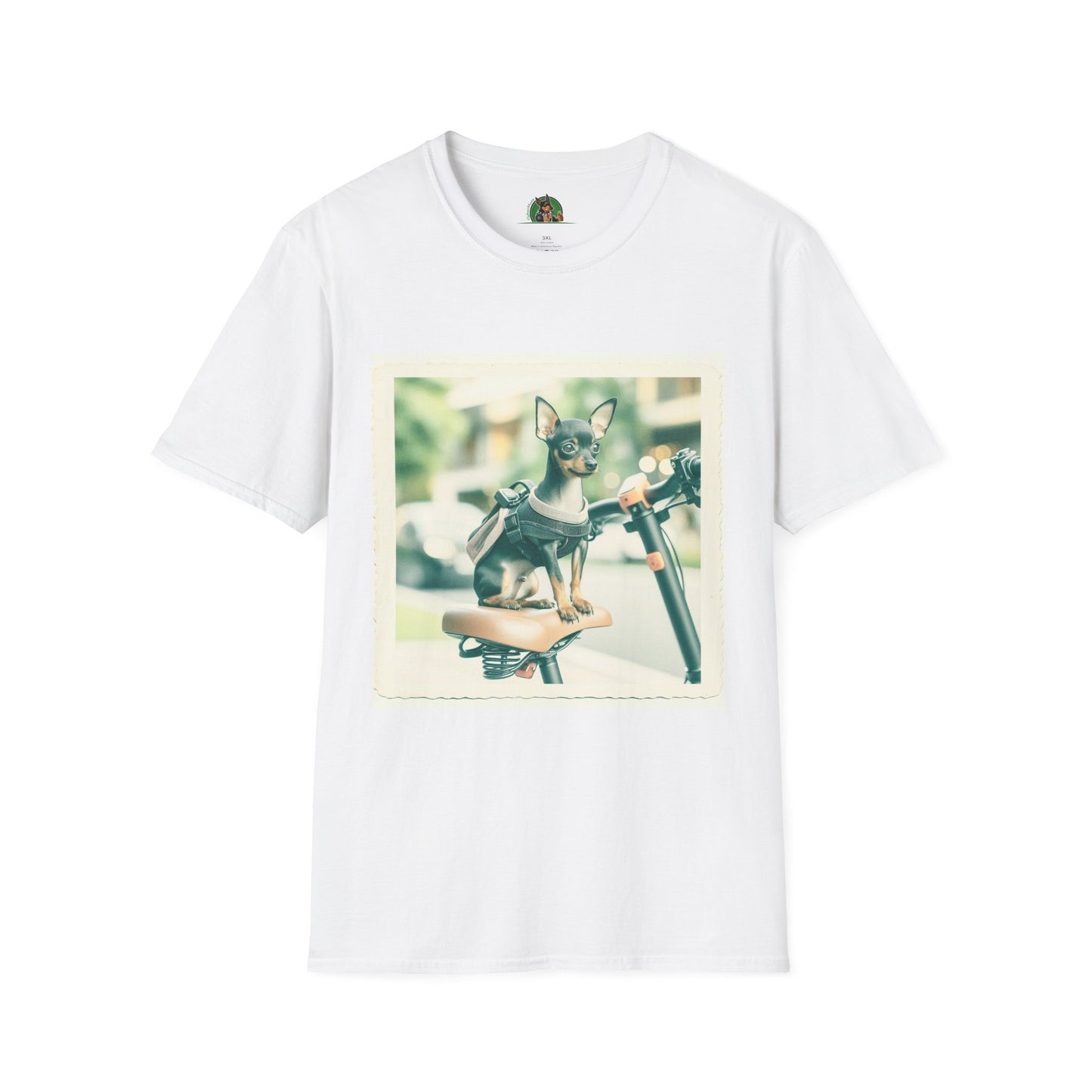 Min Pin T-Shirt scooter riding T-Shirt Printify XS White