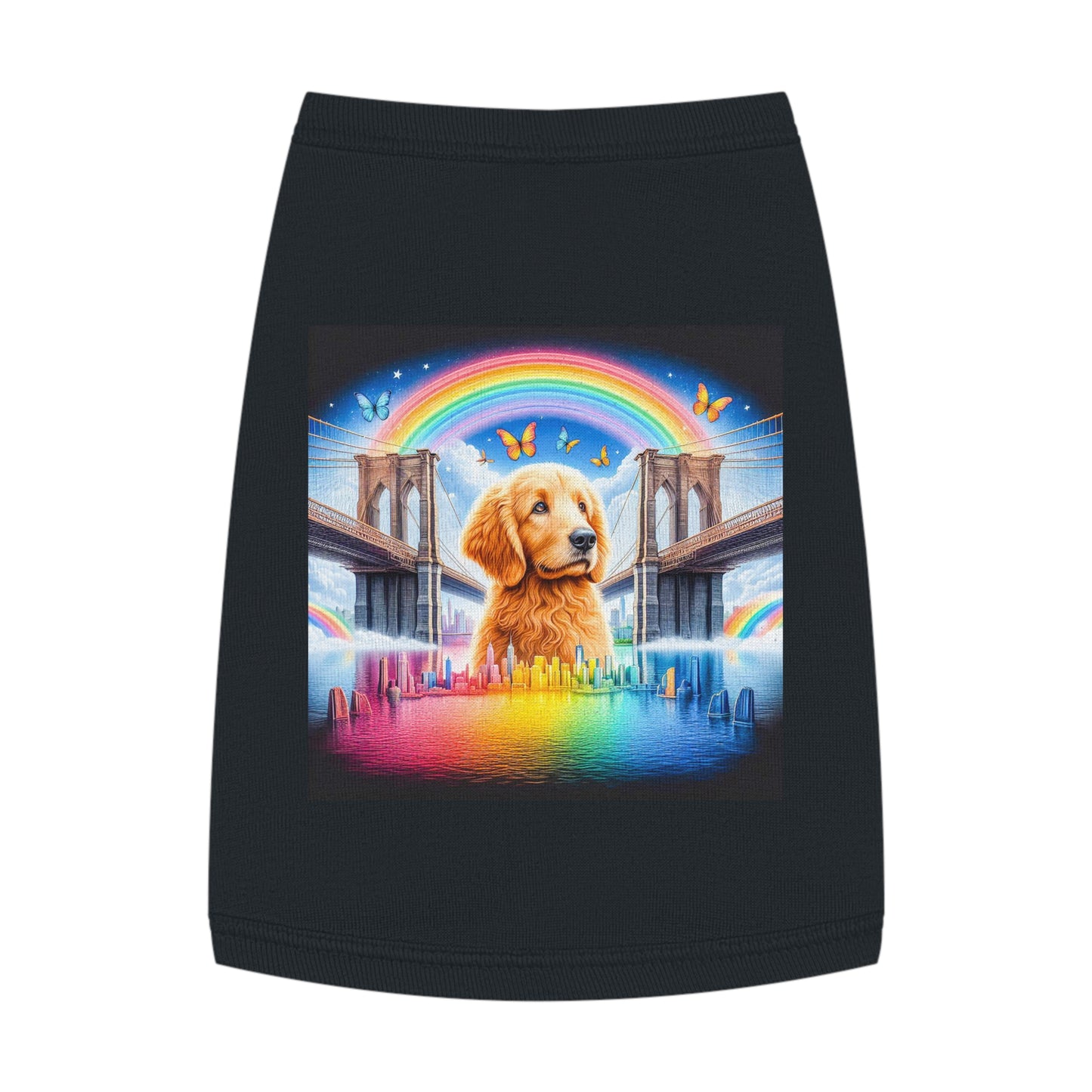 Pet Tank Golden Doodle rainbow bridge Pets Printify M Black