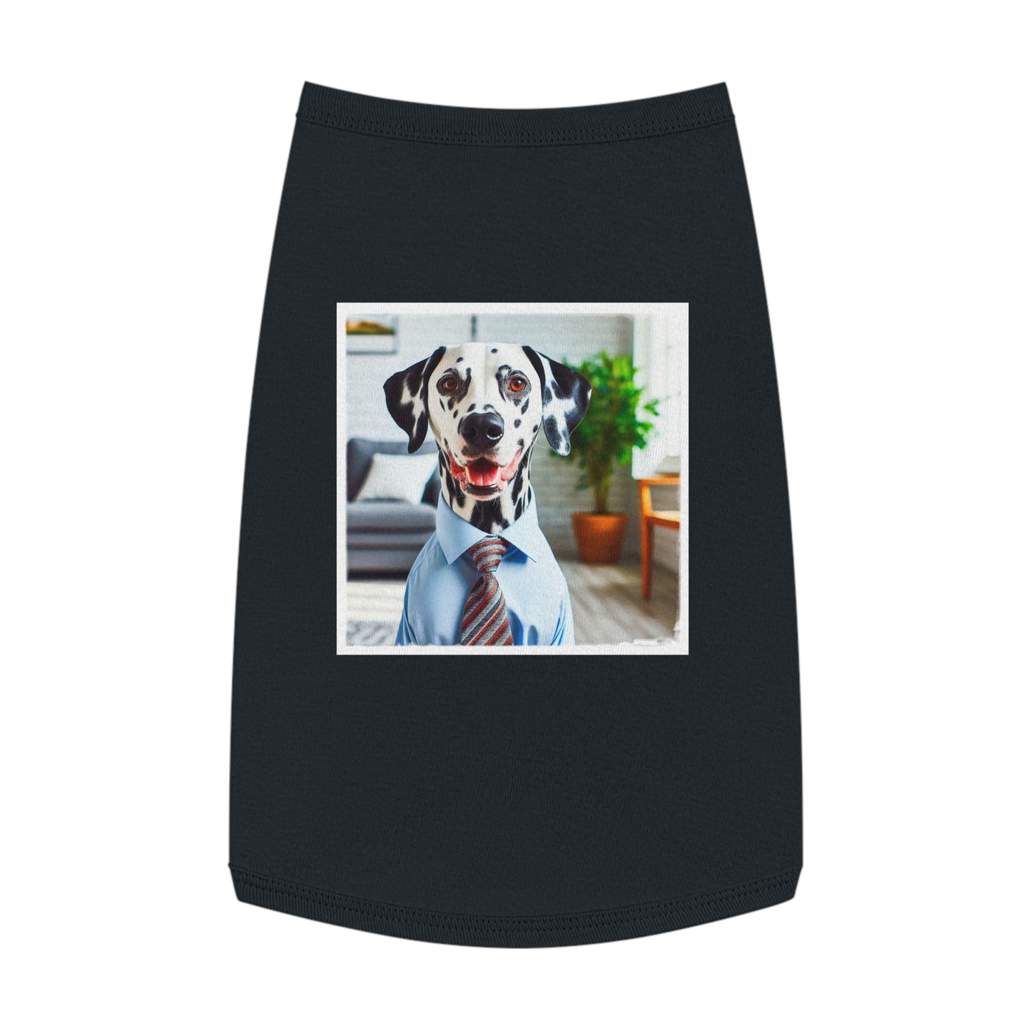 Pet Tank Top Dalmatian happy businessman t shirt Pets Printify