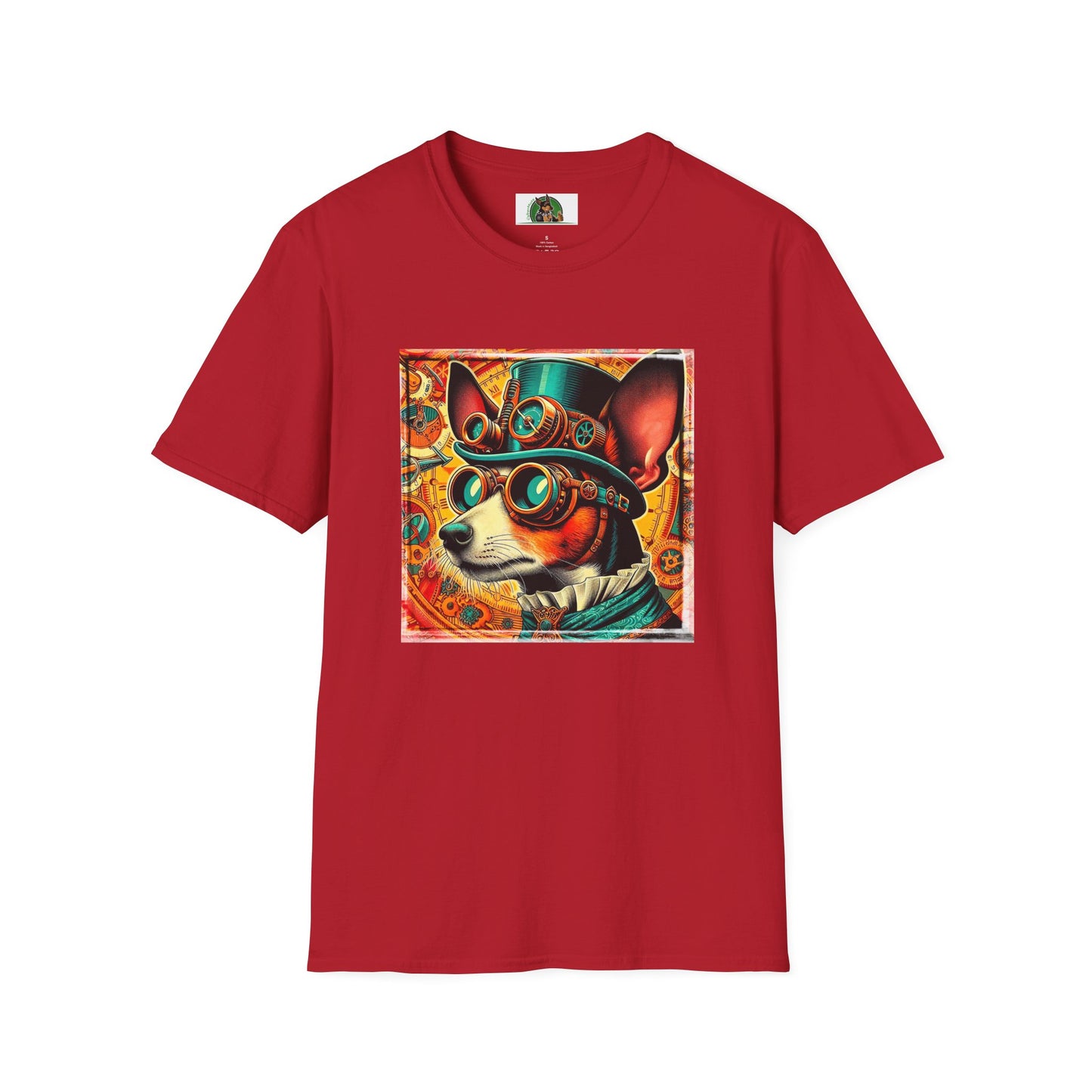 Rat Terrier T-Shirt steam punk T-Shirt Printify S Cherry Red