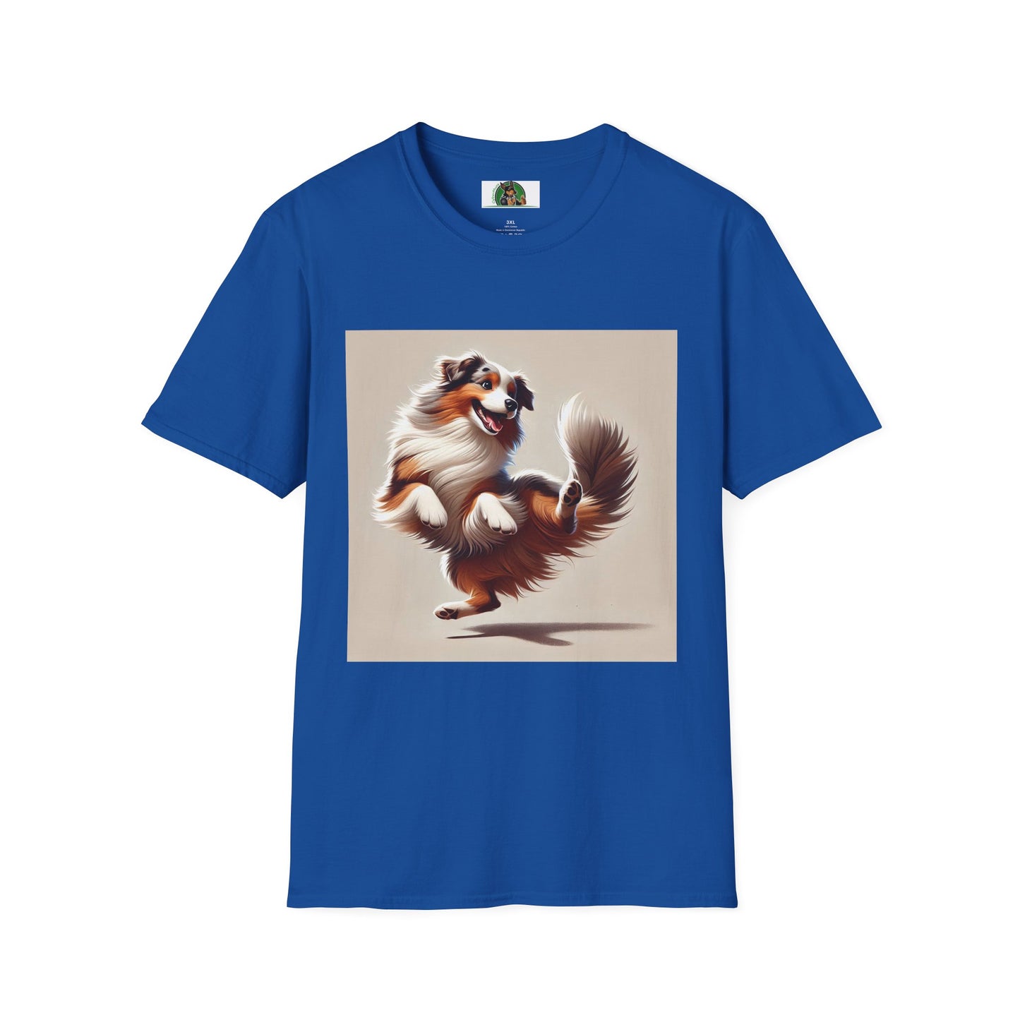 Dog Lover T-Shirt - Dancing Dog Australian Shepherd T-Shirt Printify XS Royal