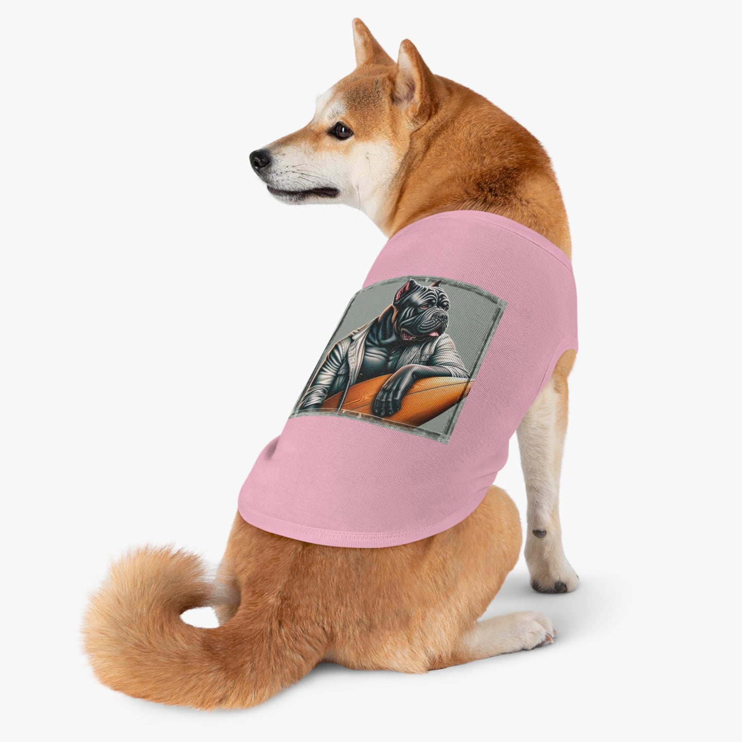 Pet Tank Top Cane Corso In Leather Jacket Surfer Pets Printify