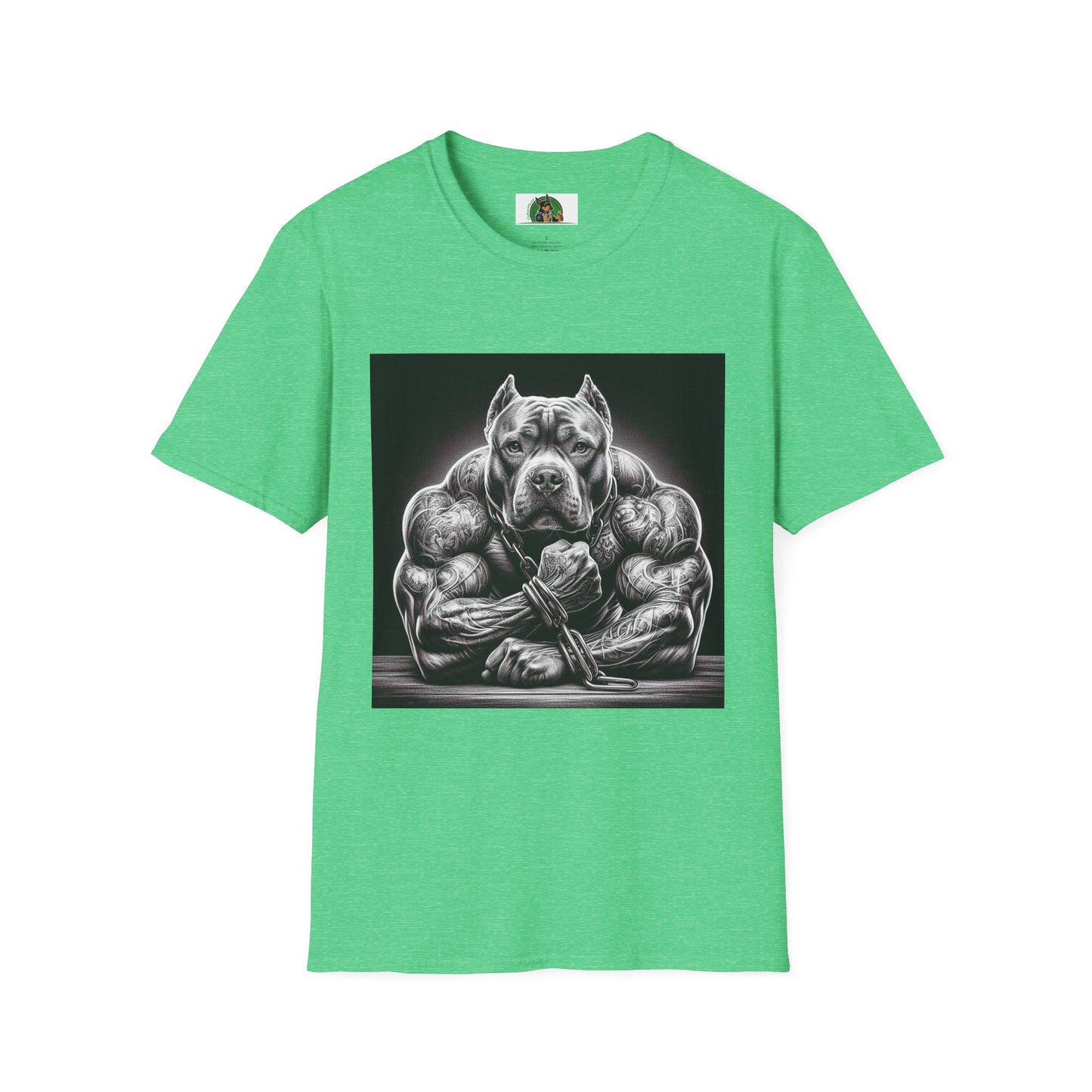 Pit Bull arm day shirt T-Shirt Printify S Heather Irish Green