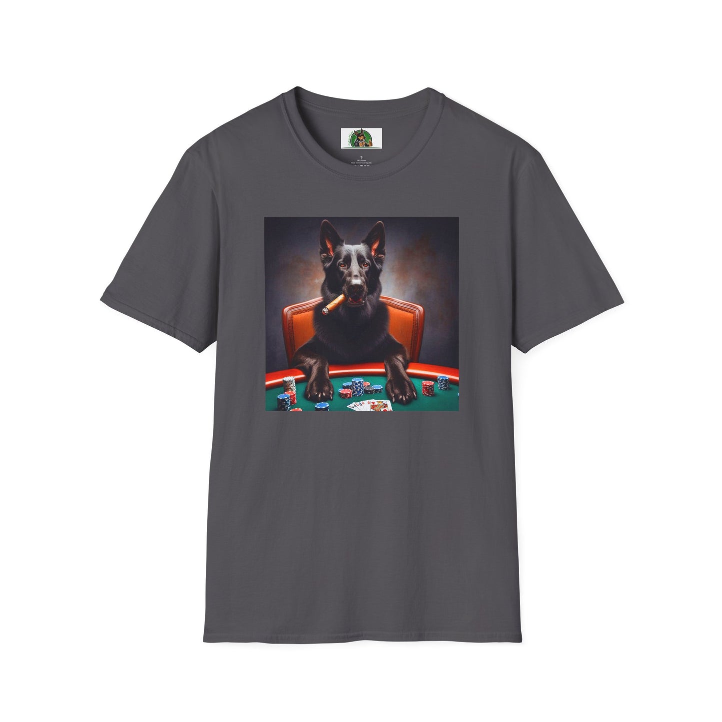 German Shepherd poker shirt T-Shirt Printify Charcoal S