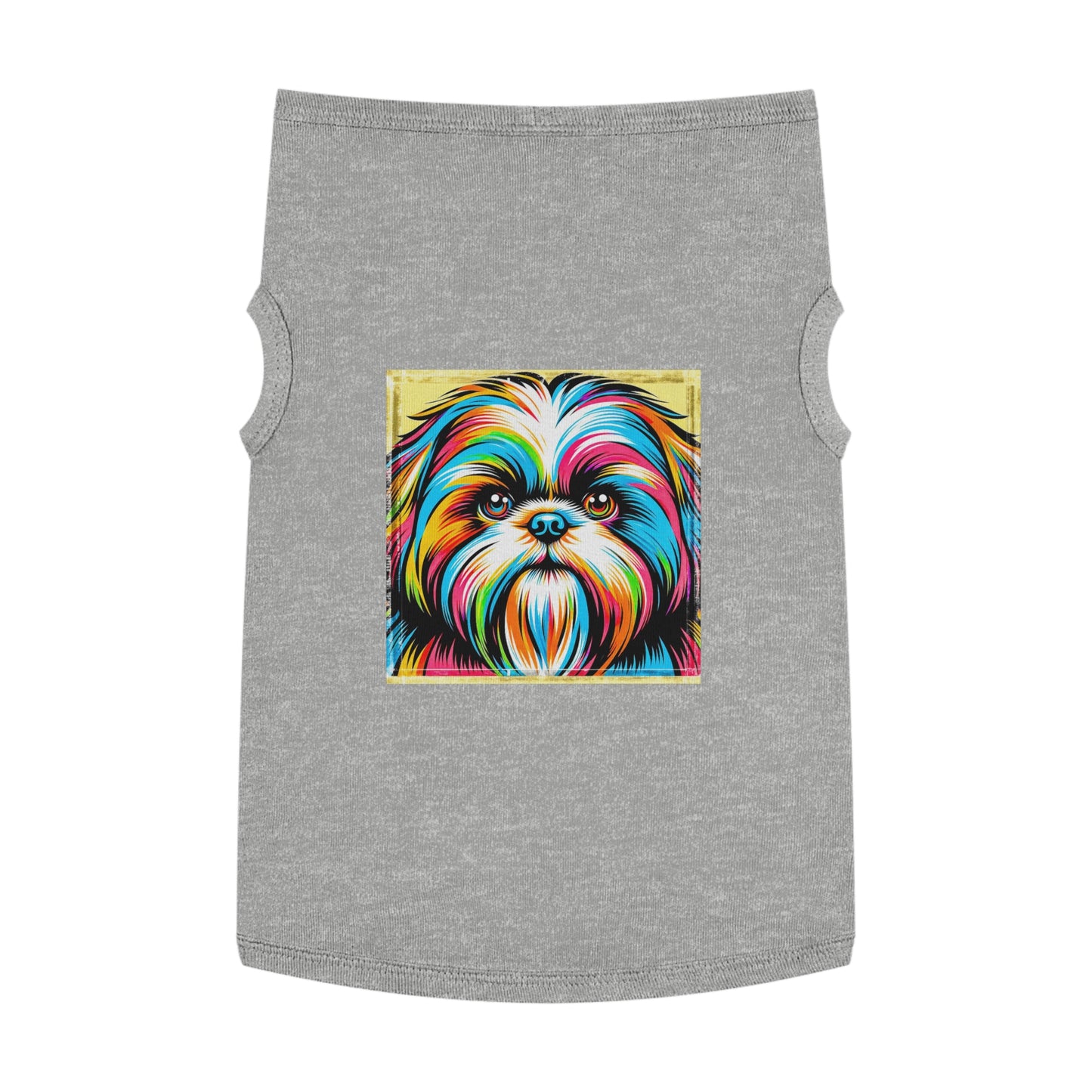 Pet Tank Top Shih Tzu colorful puppy Pets Printify XL Heather