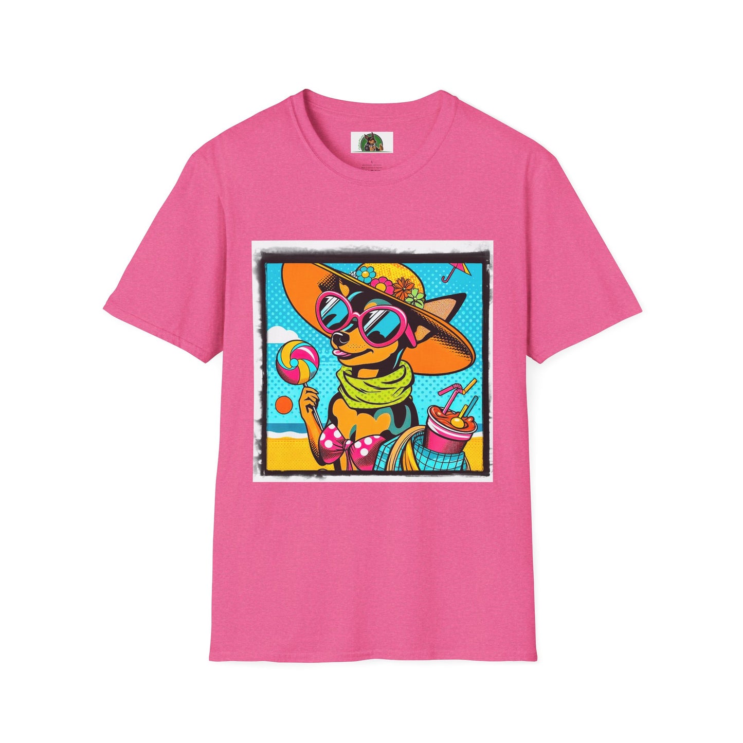 Min Pin T-Shirt beach vacation T-Shirt Printify S Heather Heliconia