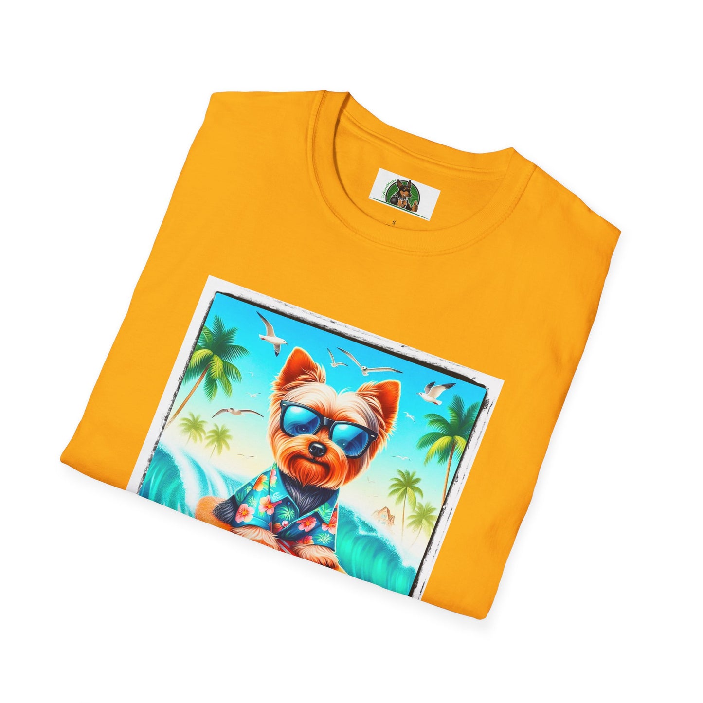 Yorkie blue waves shirt