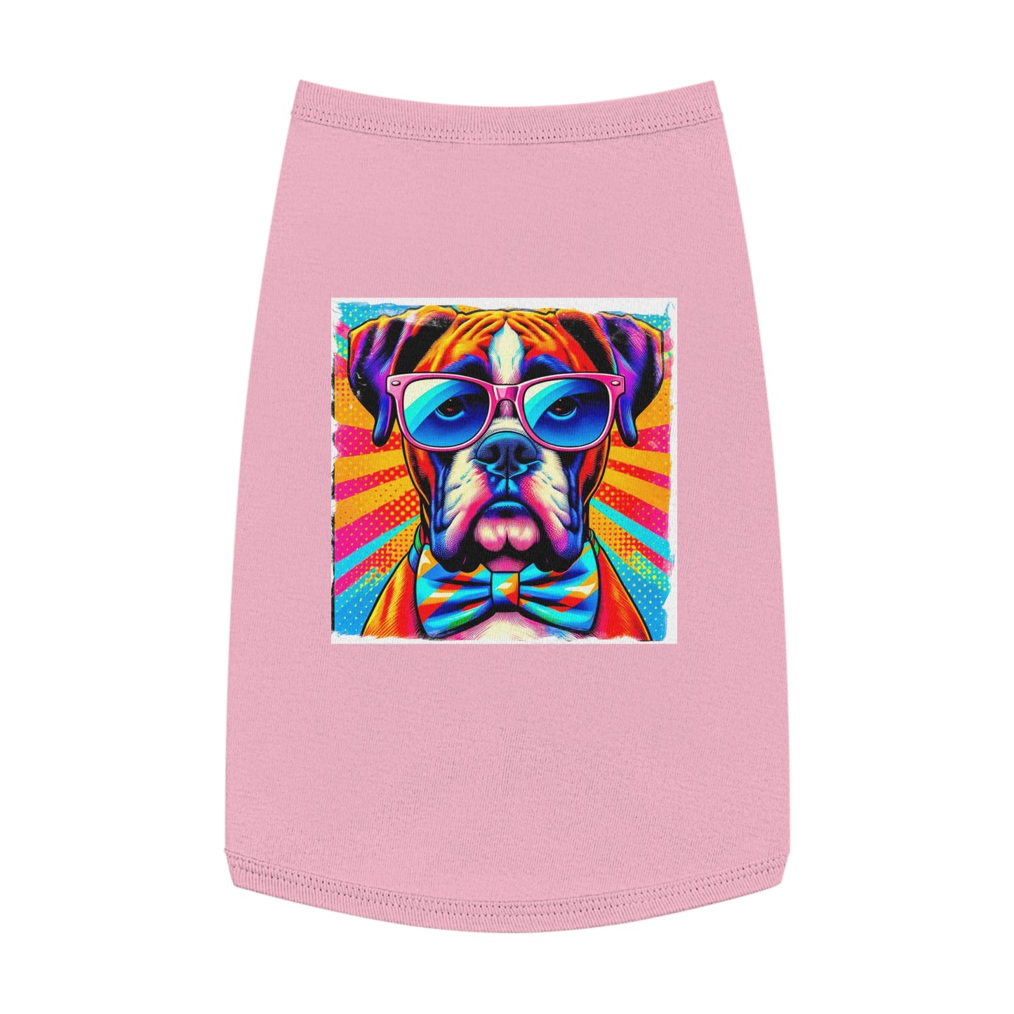 Boxer Dog Wearing A Tie Pet Shirt Pets Printify L Pink