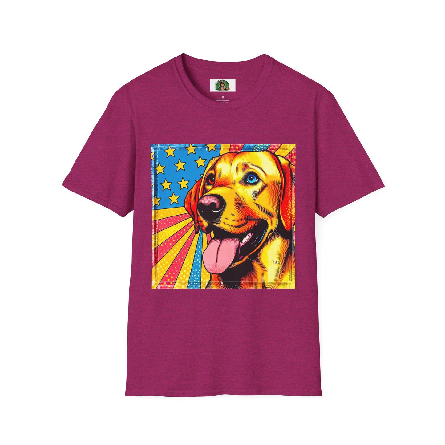 Labrador Retriever American flag shirt T-Shirt Printify S Antique Heliconia