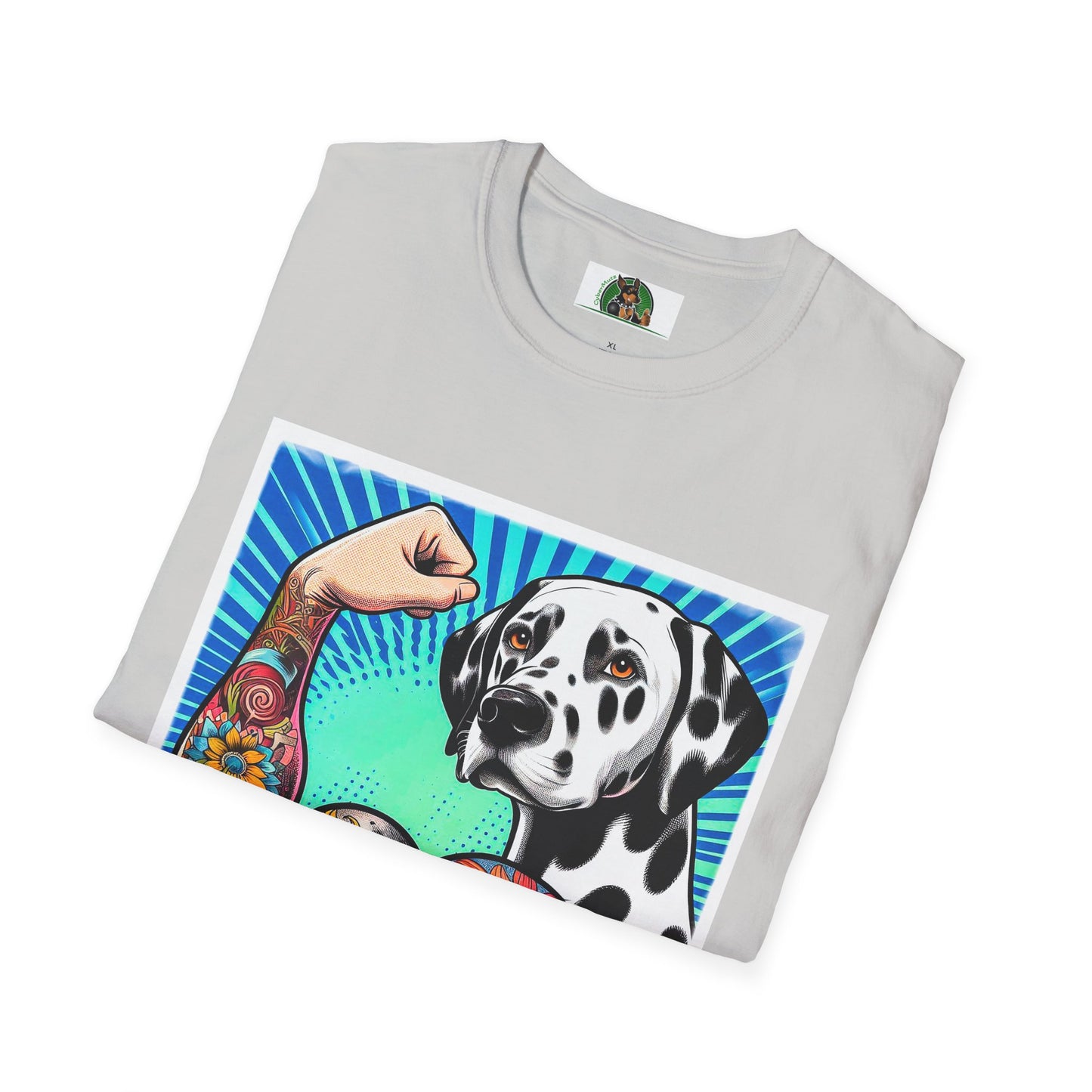 Dalmatian arm flexing t shirt
