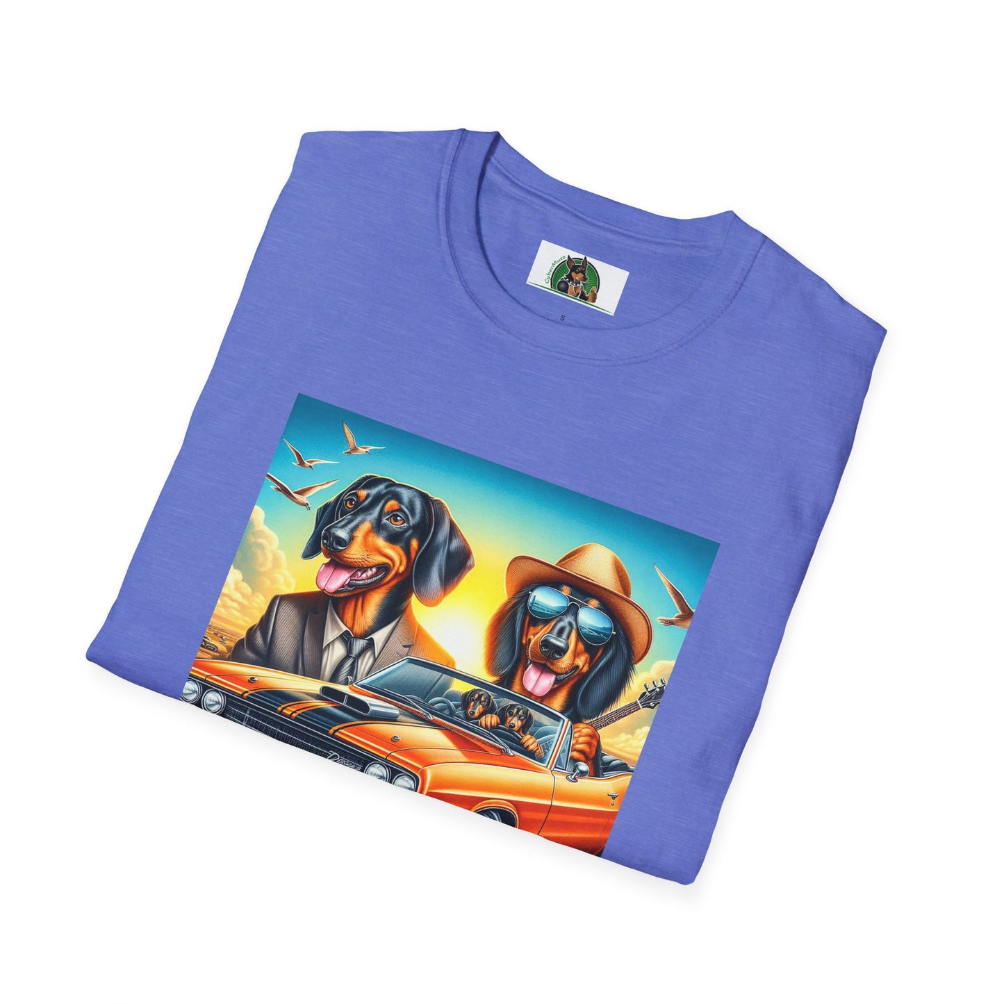 Dachshund car driving t shirt