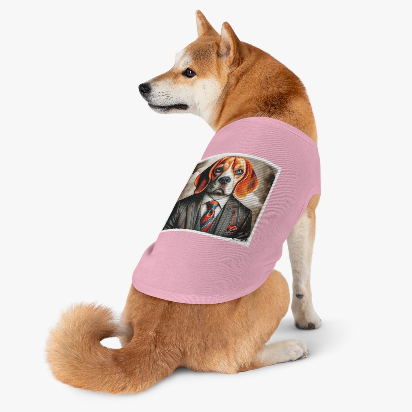 Pet Tank Top Beagle Dog Wearing Business Suit Pets Printify