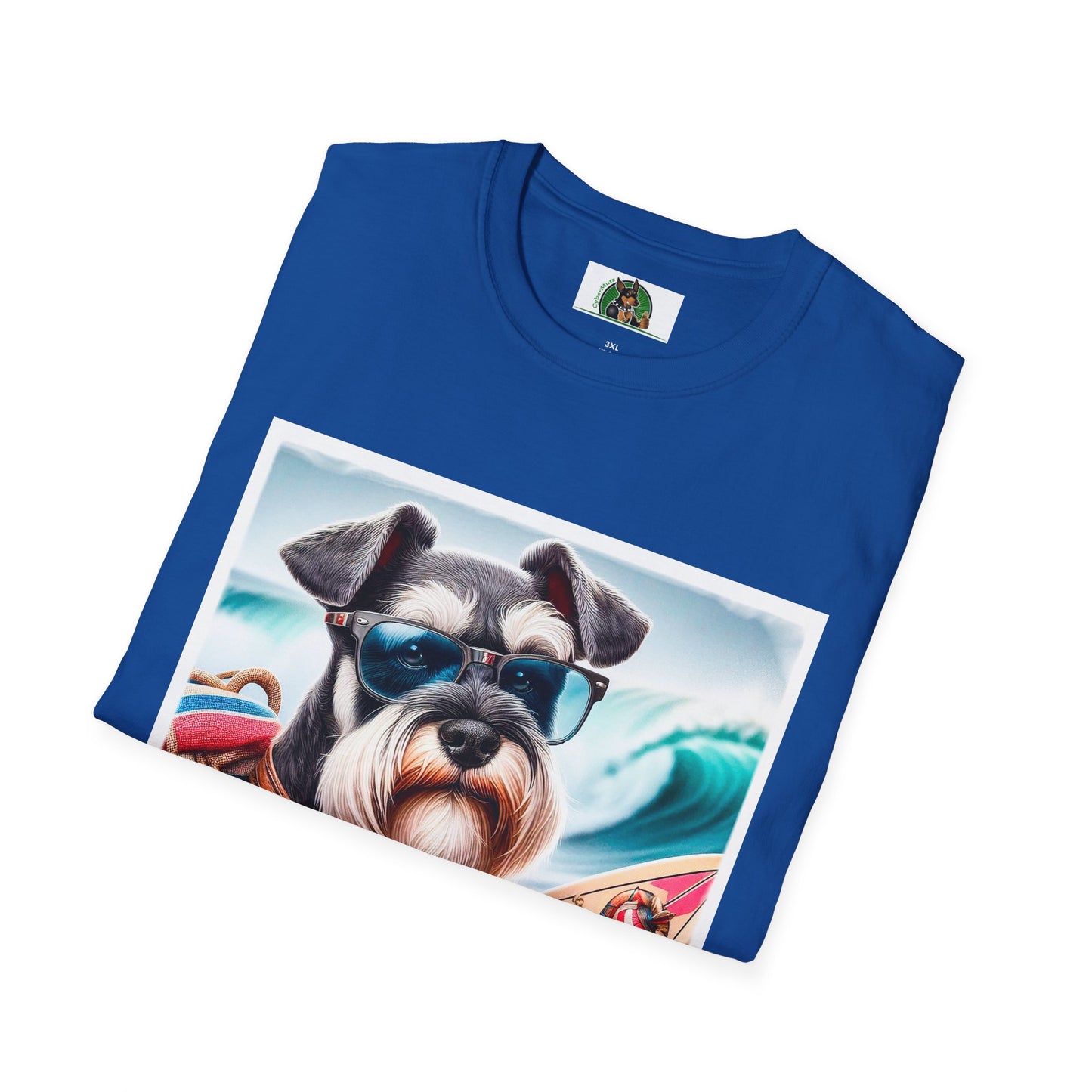 Miniature Schnauzer surfer dude shirt T-Shirt Printify