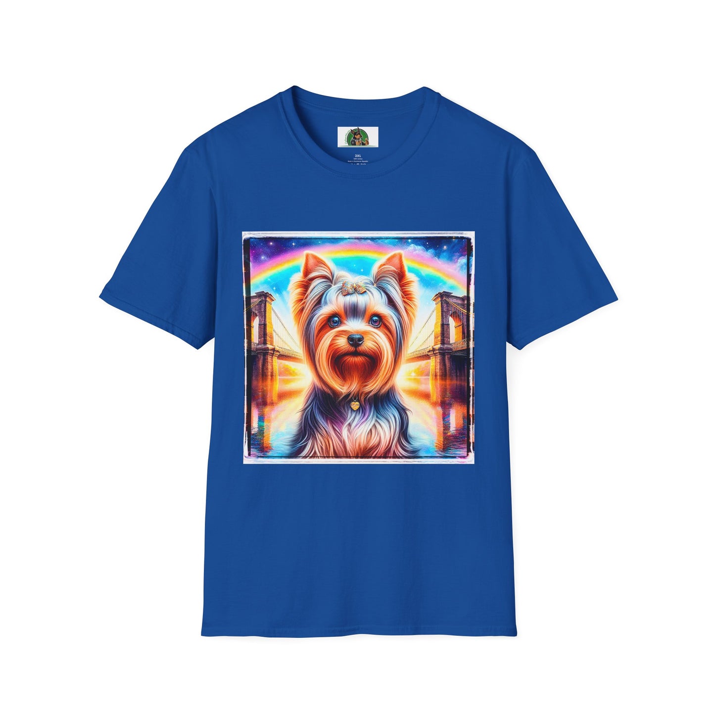 Yorkie rainbow bridge shirt T-Shirt Printify XS Royal
