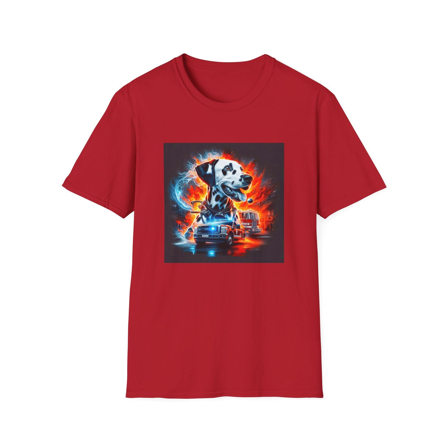 Dalmatian fireman hero t shirt T-Shirt Printify S Cherry Red